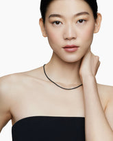 DY Bel Aire Color Box Chain Necklace in Black Acrylic with 14K Yellow Gold, 2.7mm